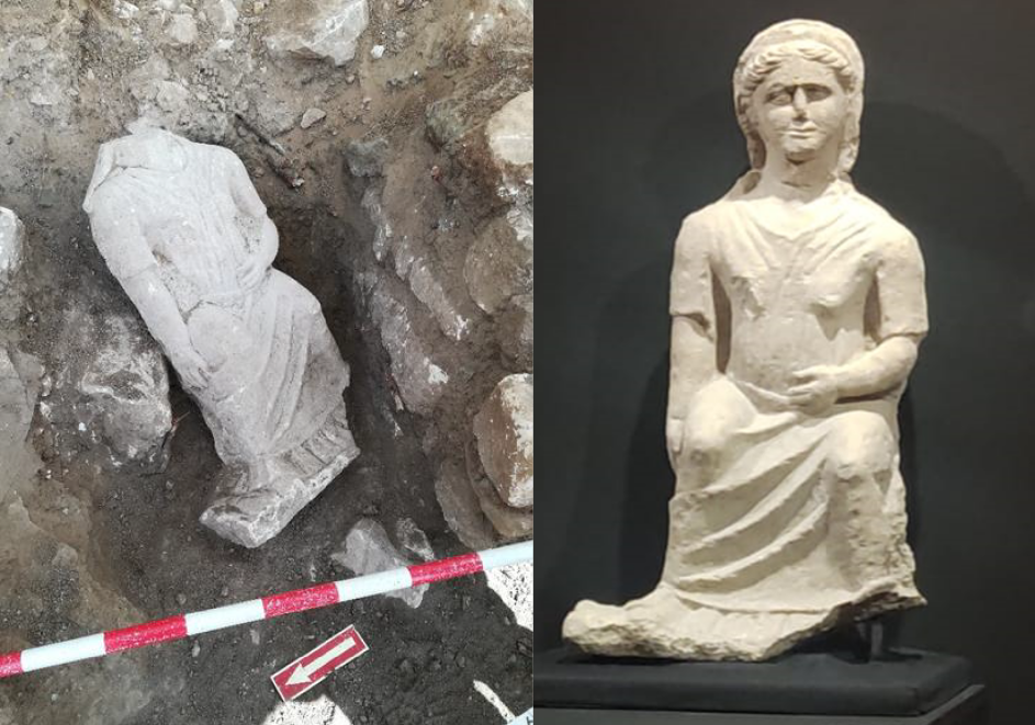 mágenes del momento del descubrimiento de la figura sedente